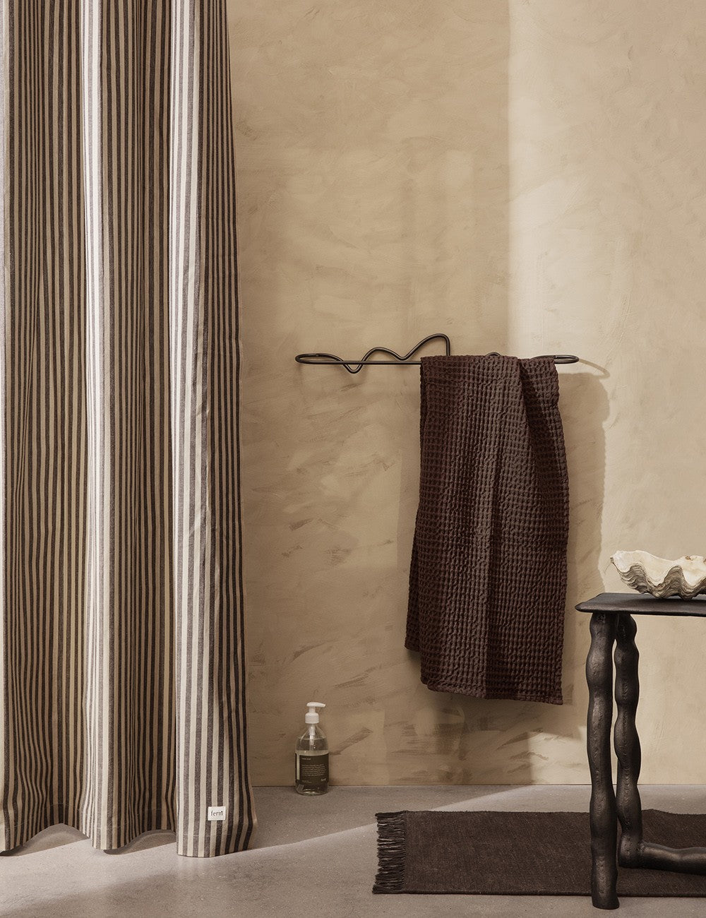 rideau de douche en chambray