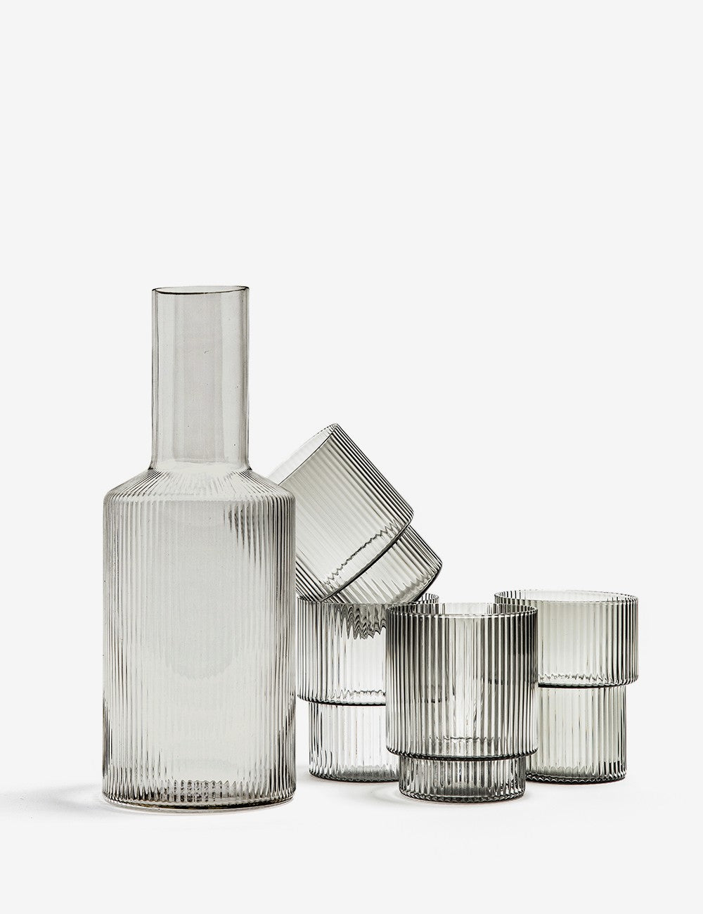 Verres ondulés, lot de 4