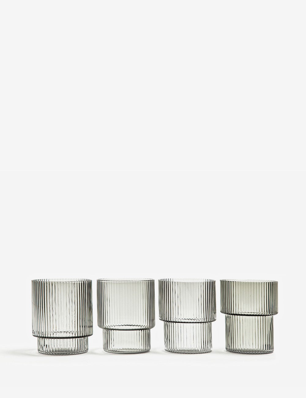 Verres ondulés, lot de 4