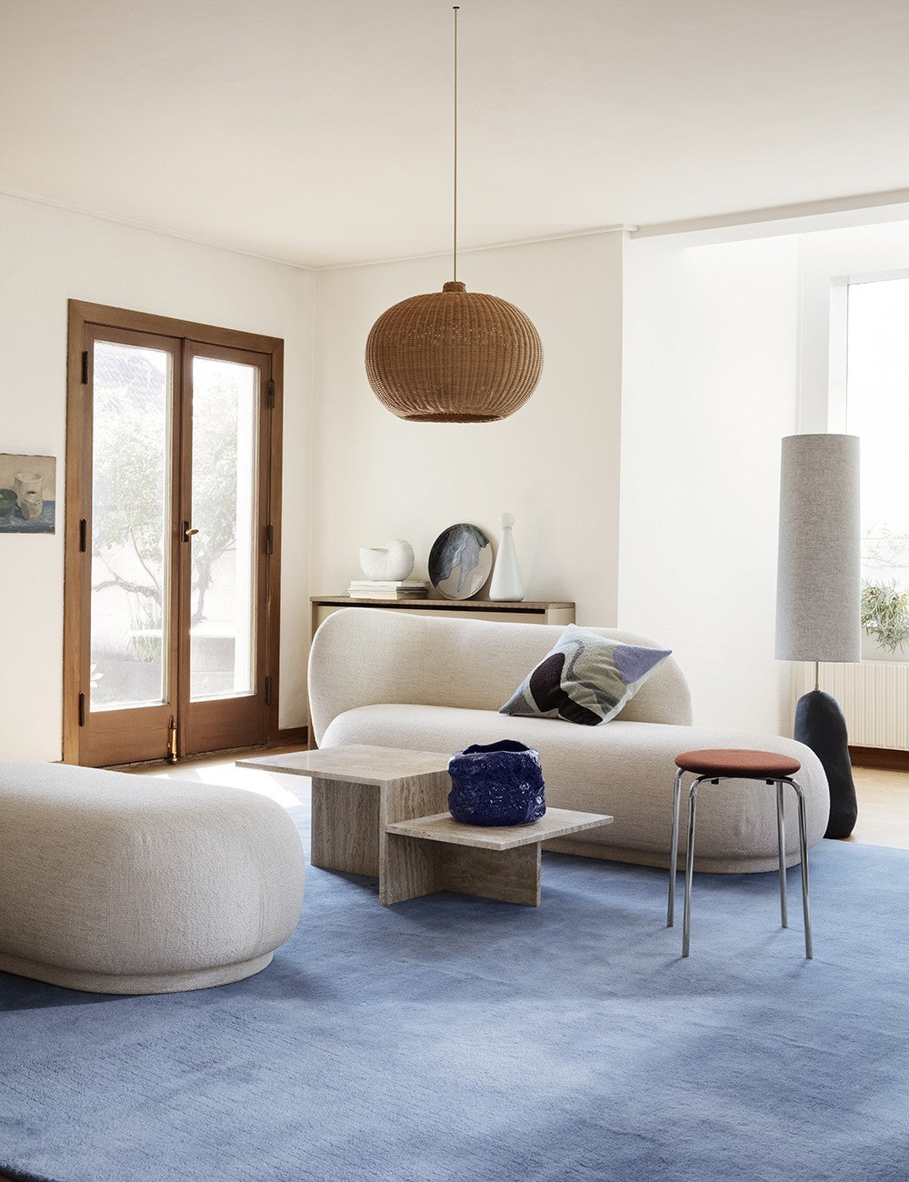 riche bouclé ottoman