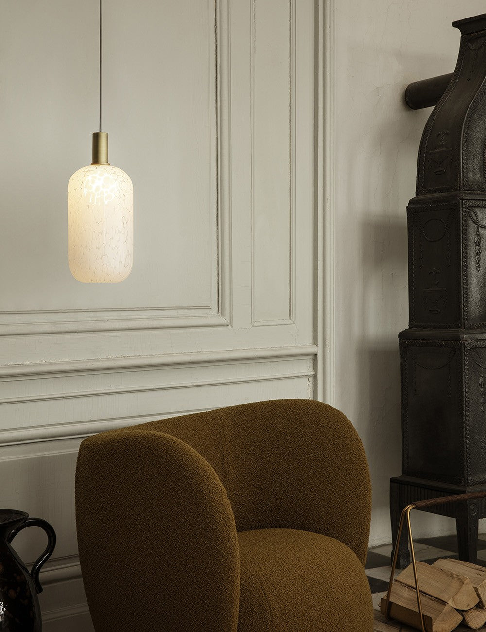 poltrona lounge rico in lana bouclé