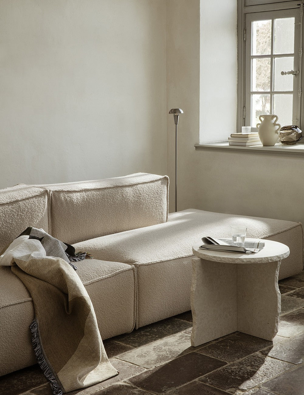 catena divano lana bouclé pettine 3 destra