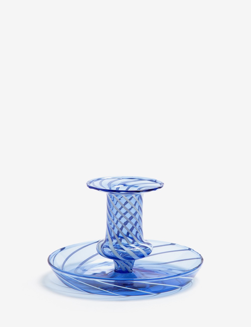 FLARE CANDLE HOLDER BLUE STRIPE