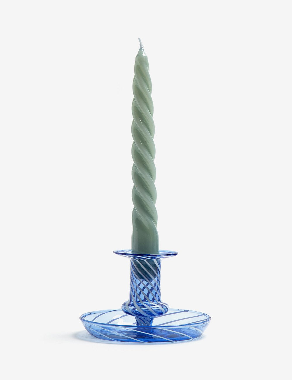 FLARE CANDLE HOLDER BLUE STRIPE
