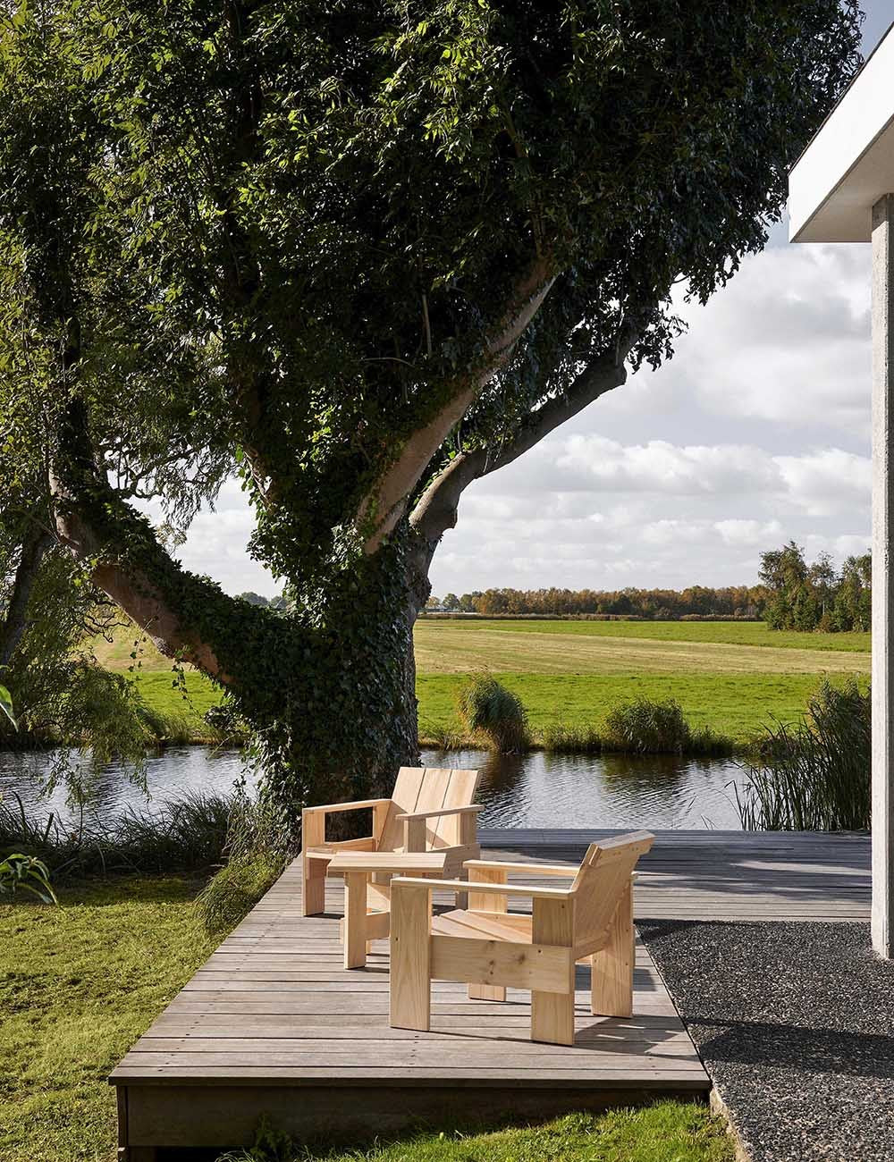 chaise longue en caisse