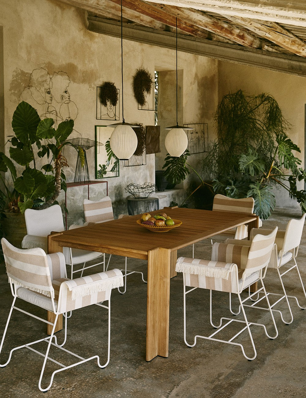 Tropique dining chair fringes
