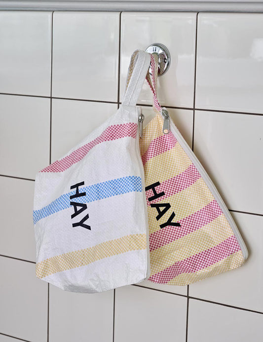 candy stripe wash bag