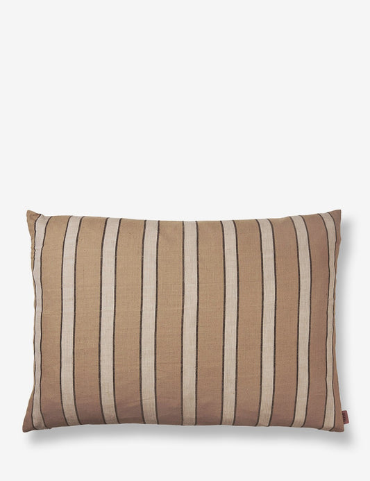 cojín brown cotton stripe