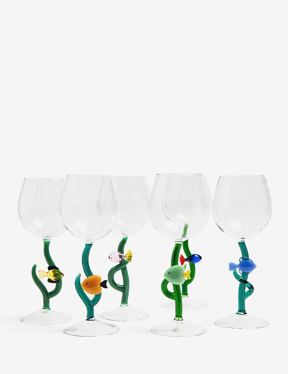 STEMMED GLASS YELLOW FISH