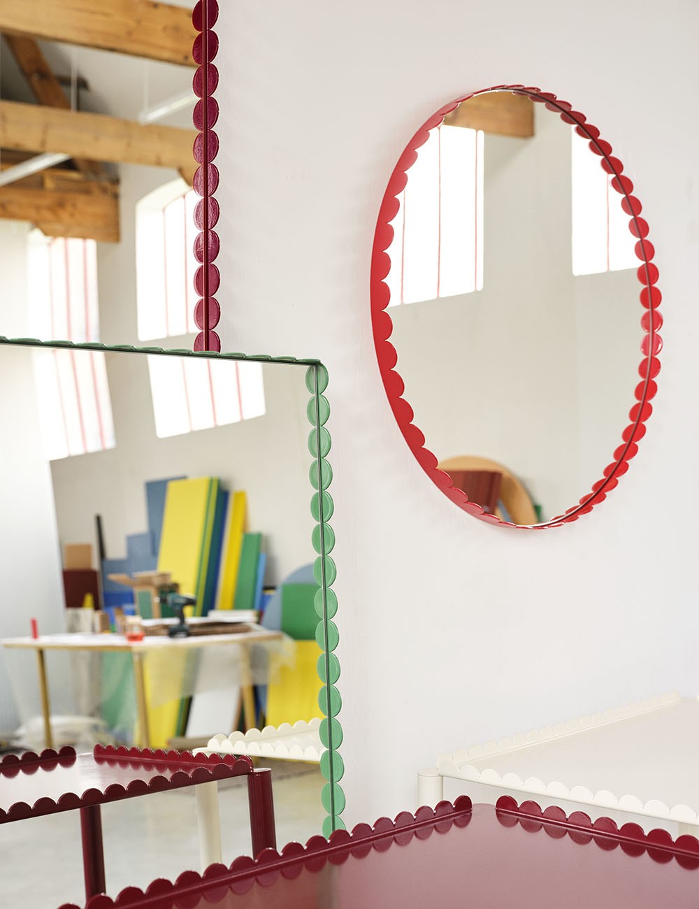 espejo arcs round red