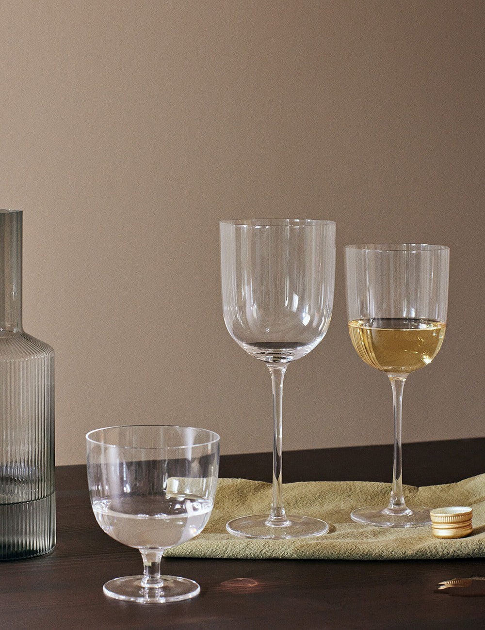 set di 2 contenitori per acqua in vetro