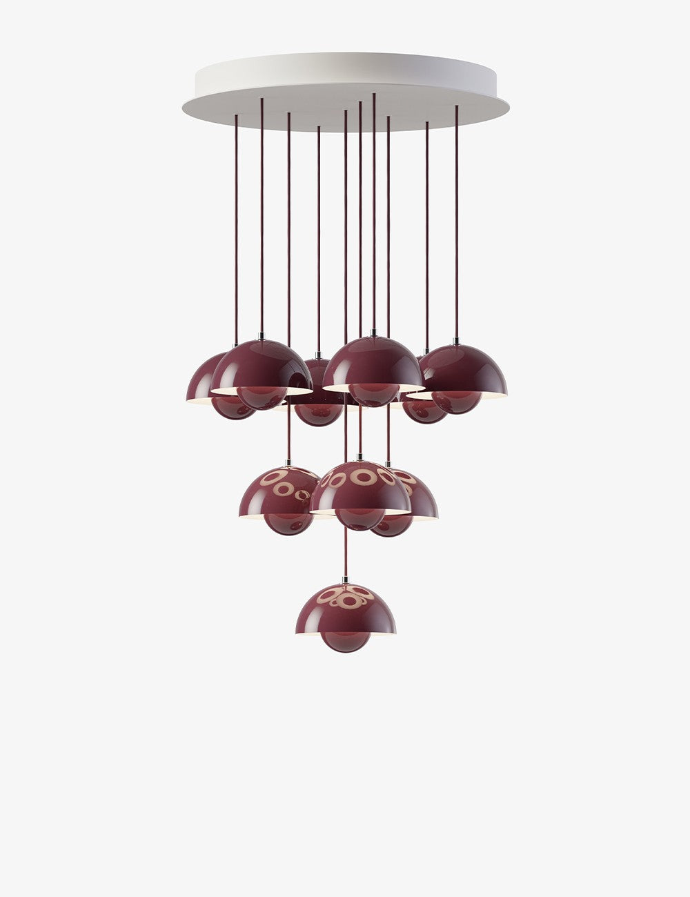 lampadario a vaso di fiori vp10, 10 pendenti