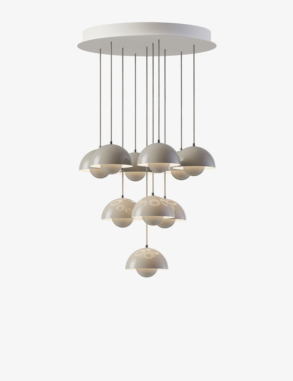 lampadario a vaso di fiori vp10, 10 pendenti