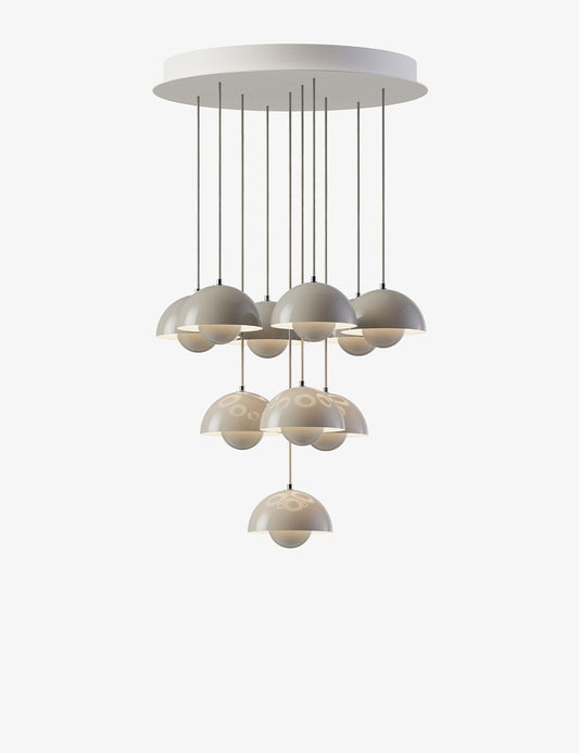 FLOWERPOT CHANDELIER VP10, 10 PENDANTS