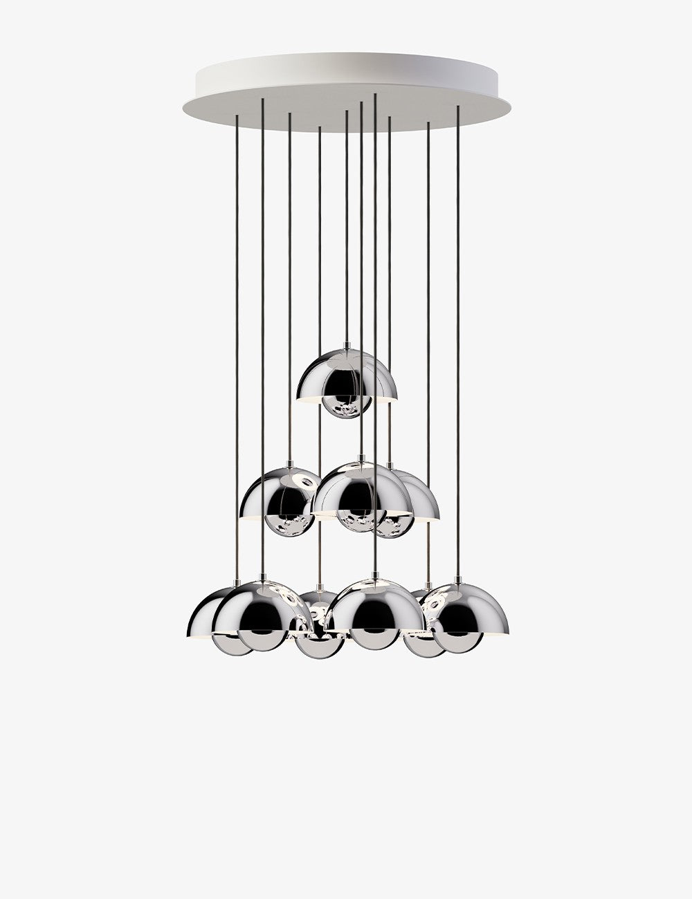 lampadario a vaso di fiori vp10, 10 pendenti
