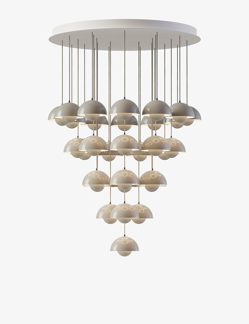lampadario a vaso di fiori vp10, 31 pendenti
