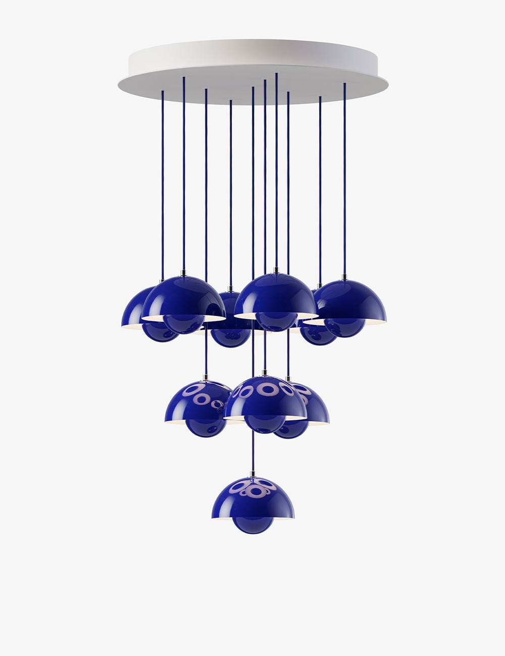 lampadario a vaso di fiori vp1, 10 pendenti