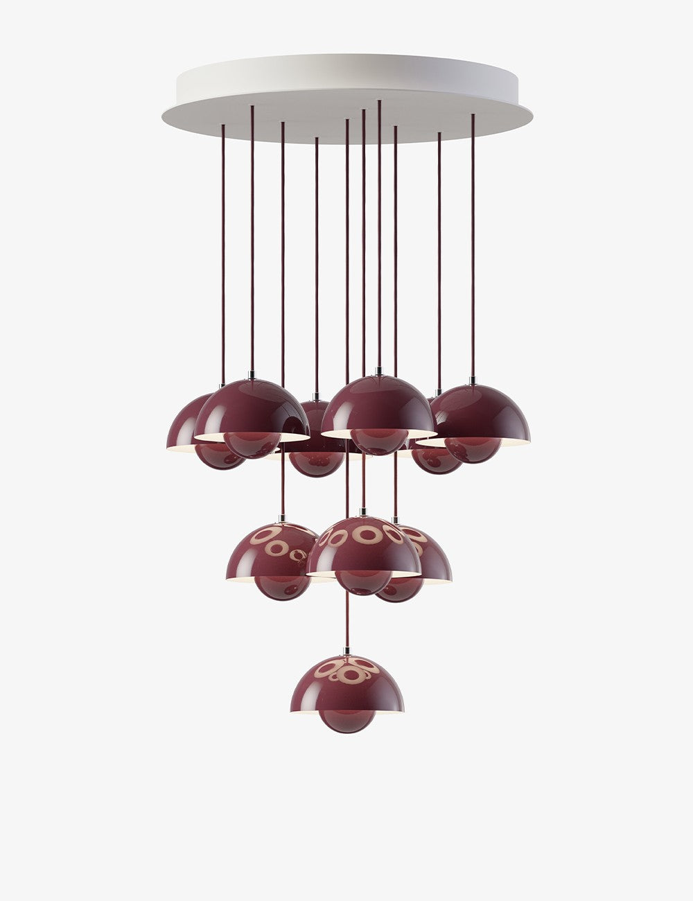 lampadario a vaso di fiori vp1, 10 pendenti