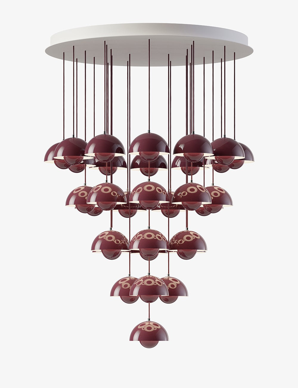 lampadario a vaso di fiori vp1, 31 pendenti