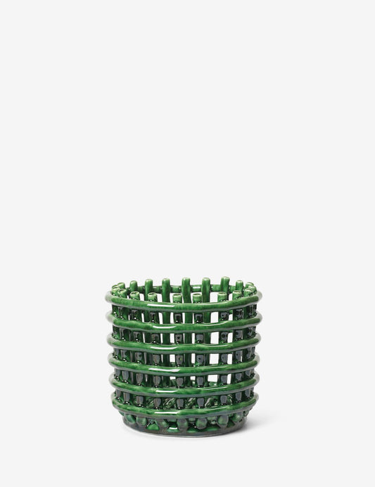 CERAMIC BASKET GREEN