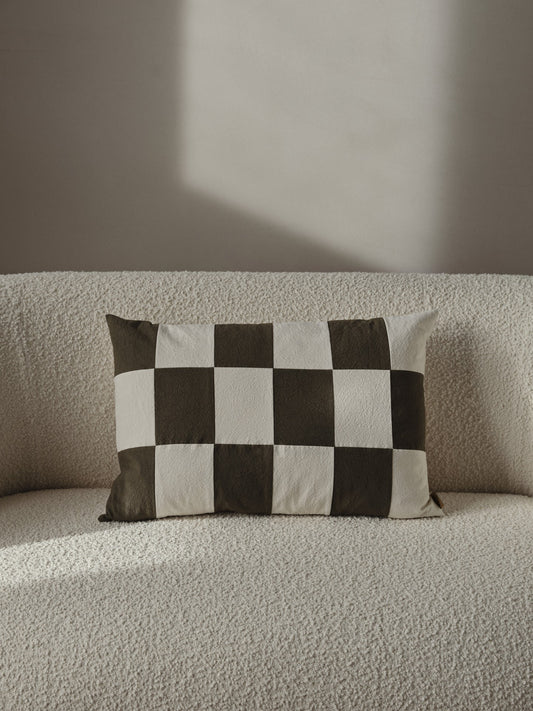 FOLD PATCHWORK CUSHION OLIVE