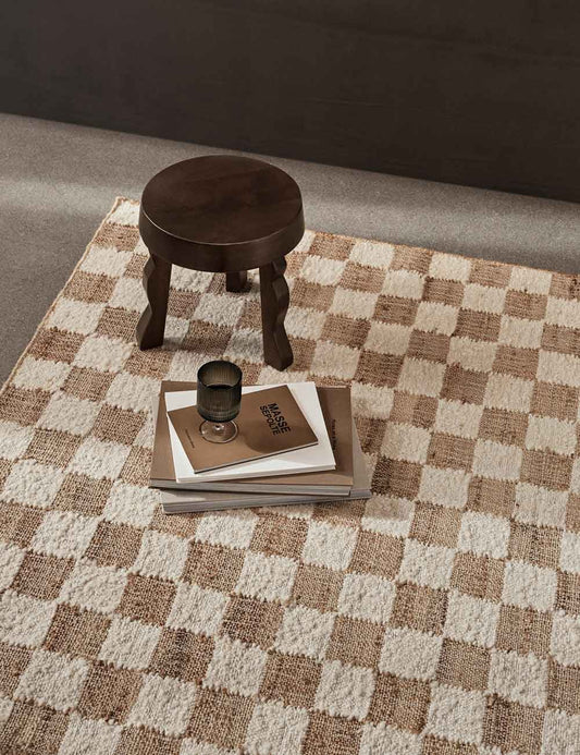 CHECK WOOL JUTE RUG