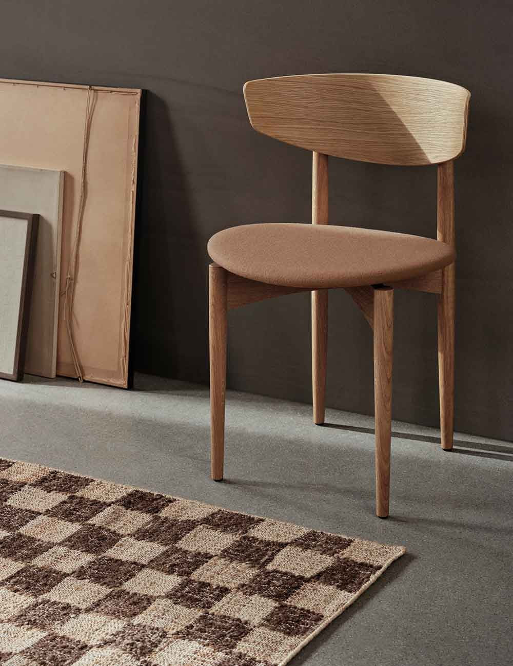 tapis en laine et jute à carreaux