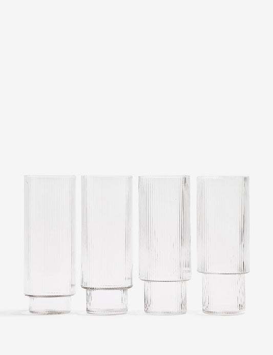 RIPPLE LONG DRINK GLASS 4 SET