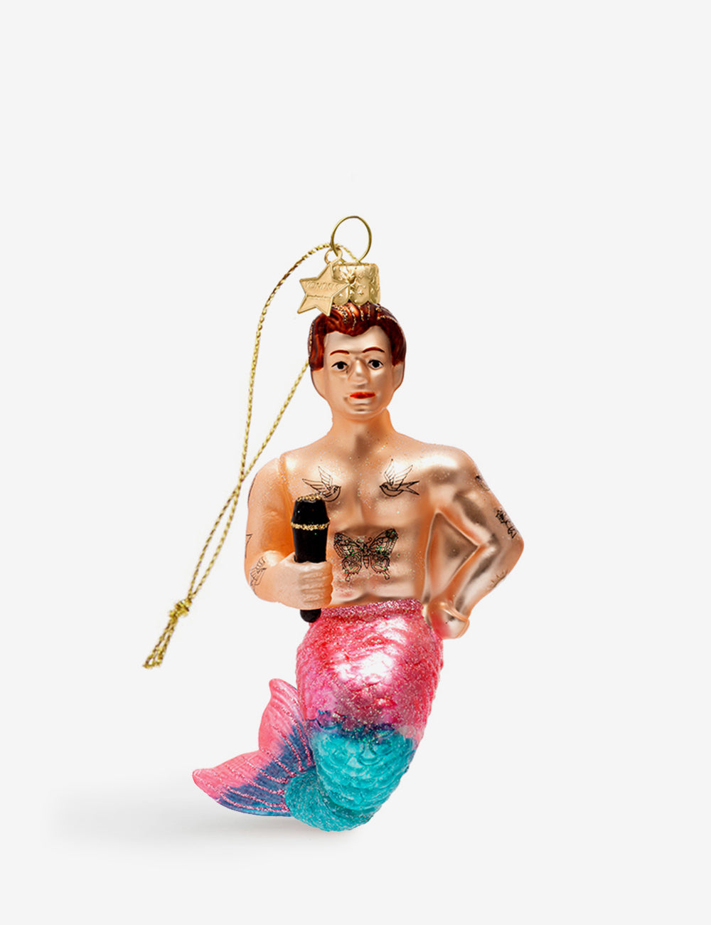 Merman glass ornament 