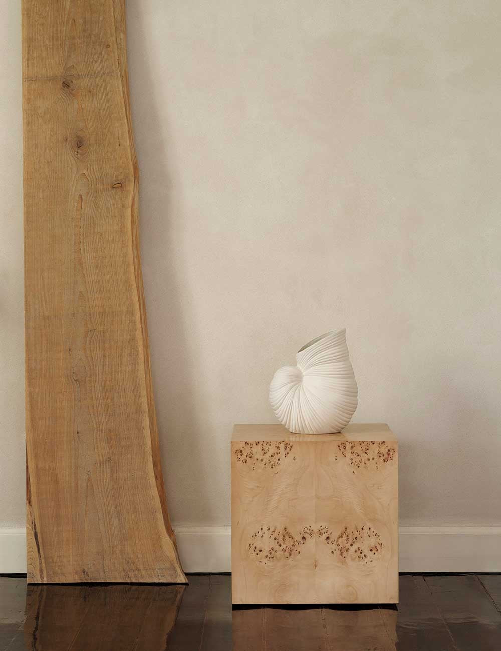 burl cube side table