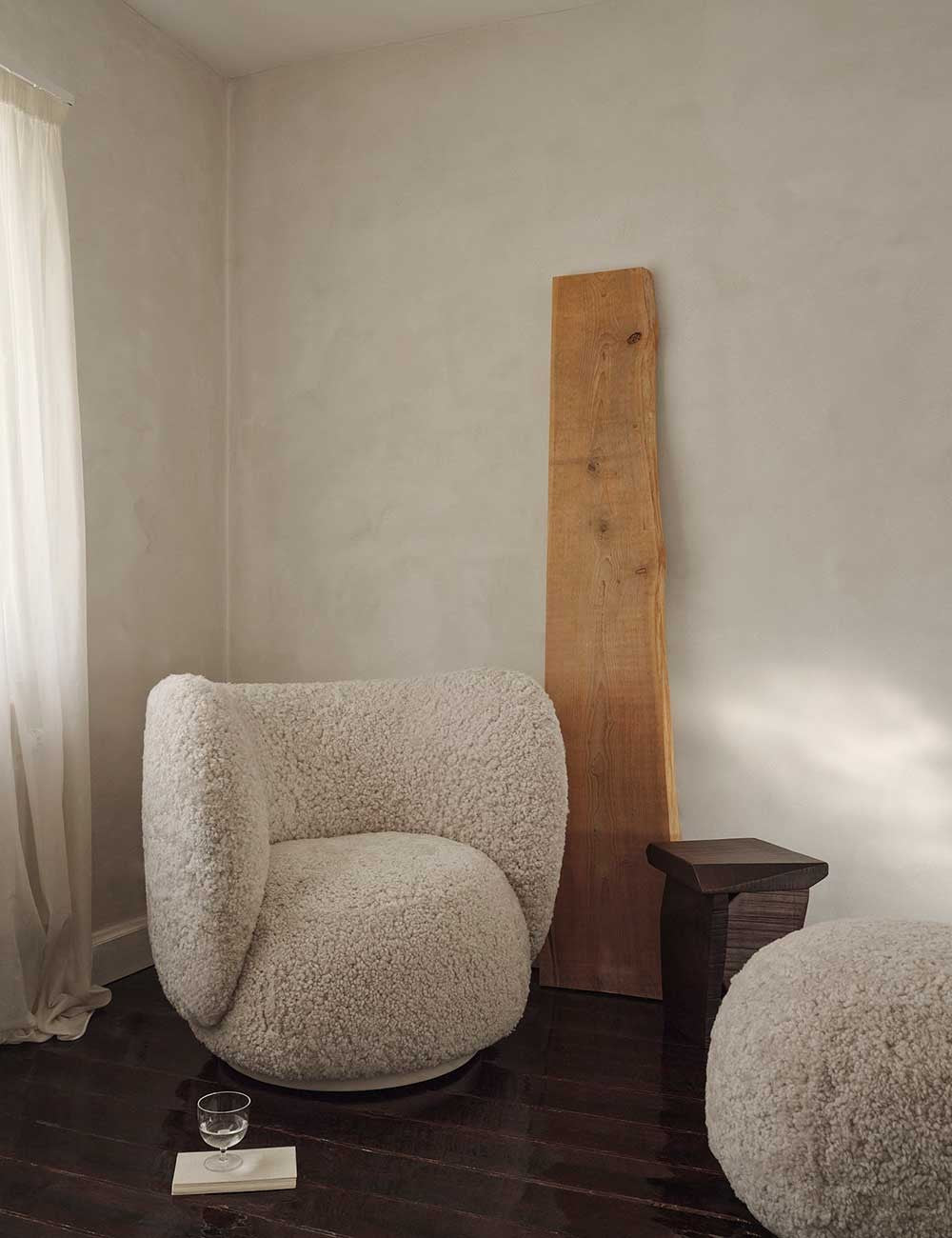 fauteuil lounge rico en cuir de mouton