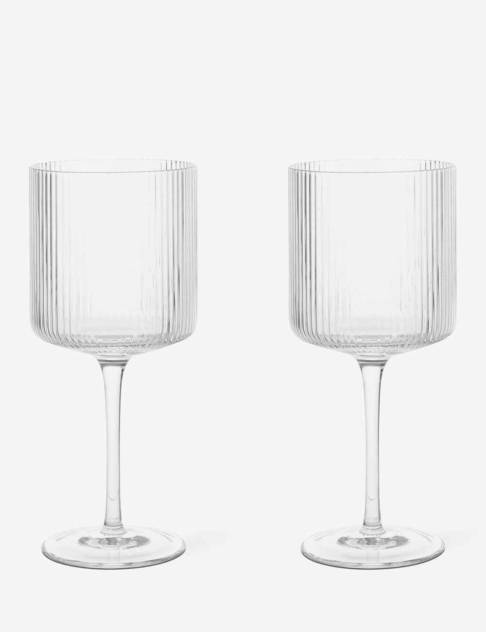 Verre à vin rouge ondulé, lot de 2