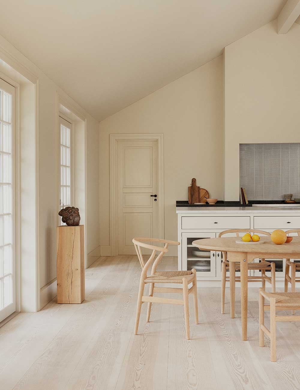 sedia a quadrilatero ch24 in rovere