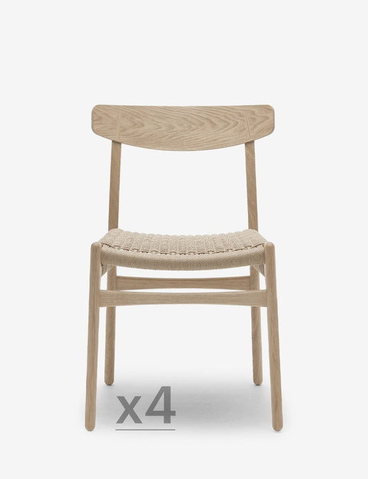 CH23 CHAIR WHITE OIL OAK 4 SET