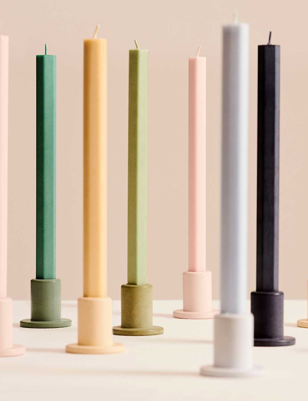 set di 4 candele quadrate