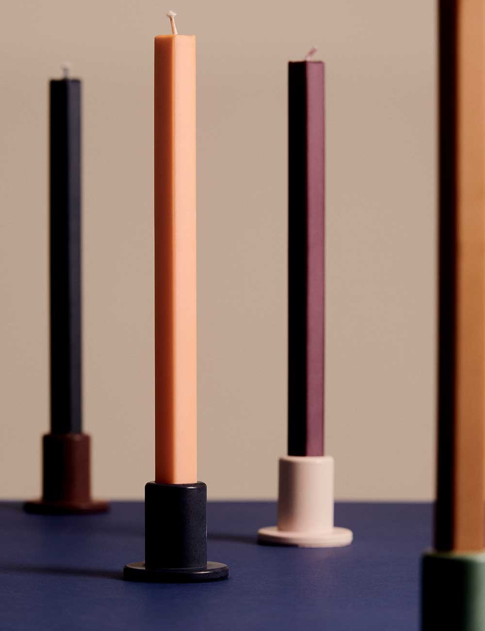 set di 4 candele quadrate