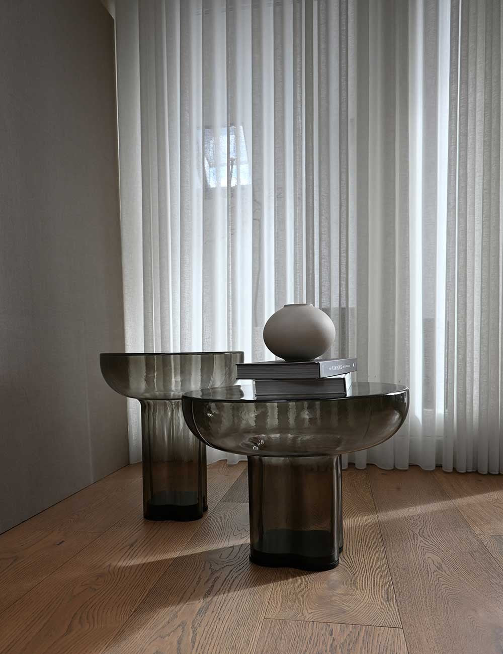 table basse en verre Crown