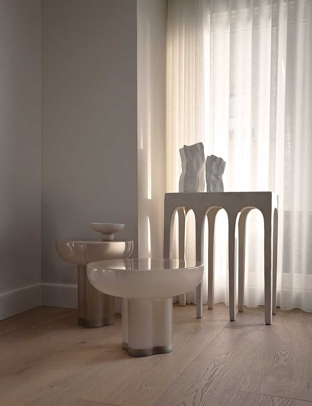 table haute en verre Crown