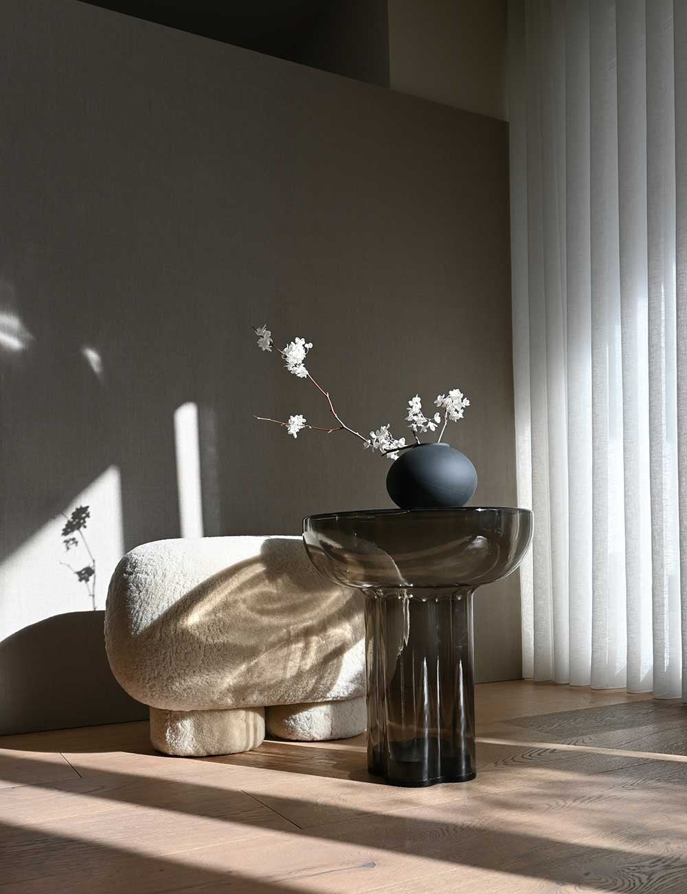 table haute en verre Crown