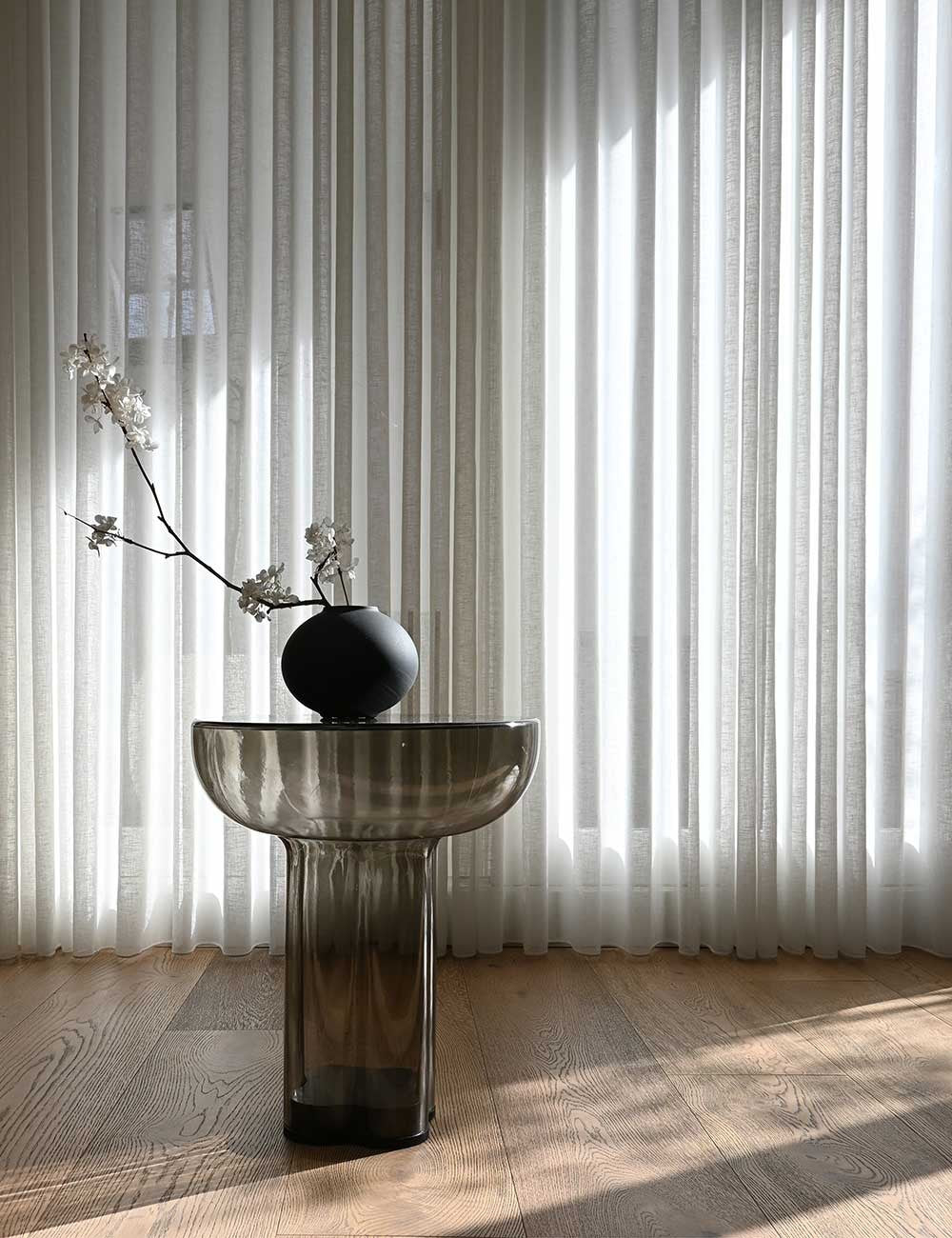 table haute en verre Crown