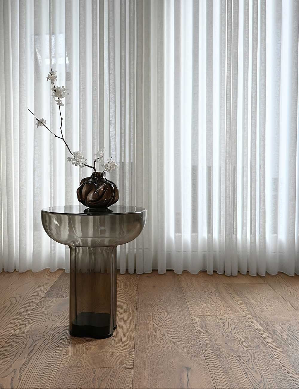 table haute en verre Crown