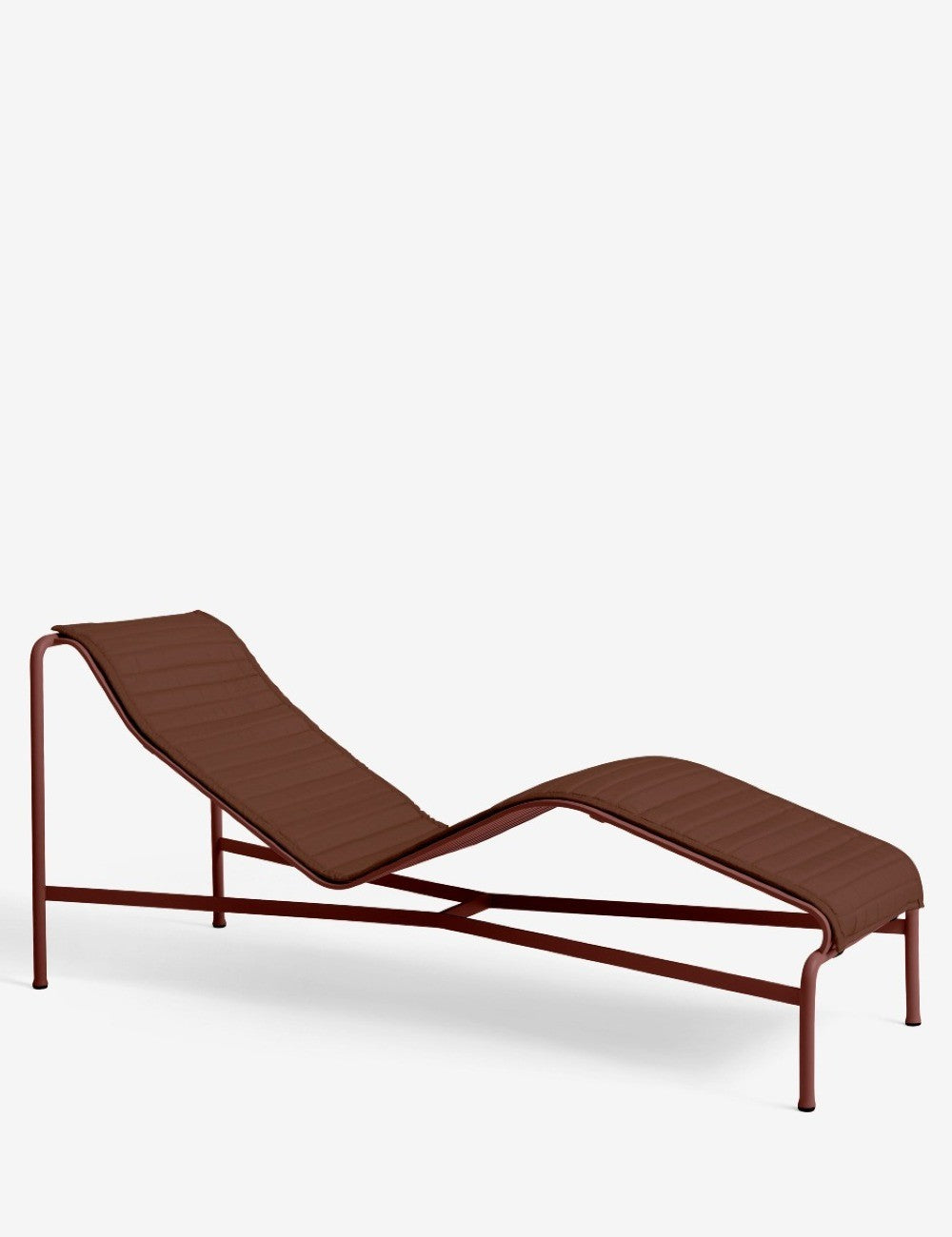 chaise longue a palizzata con cuscino trapuntato