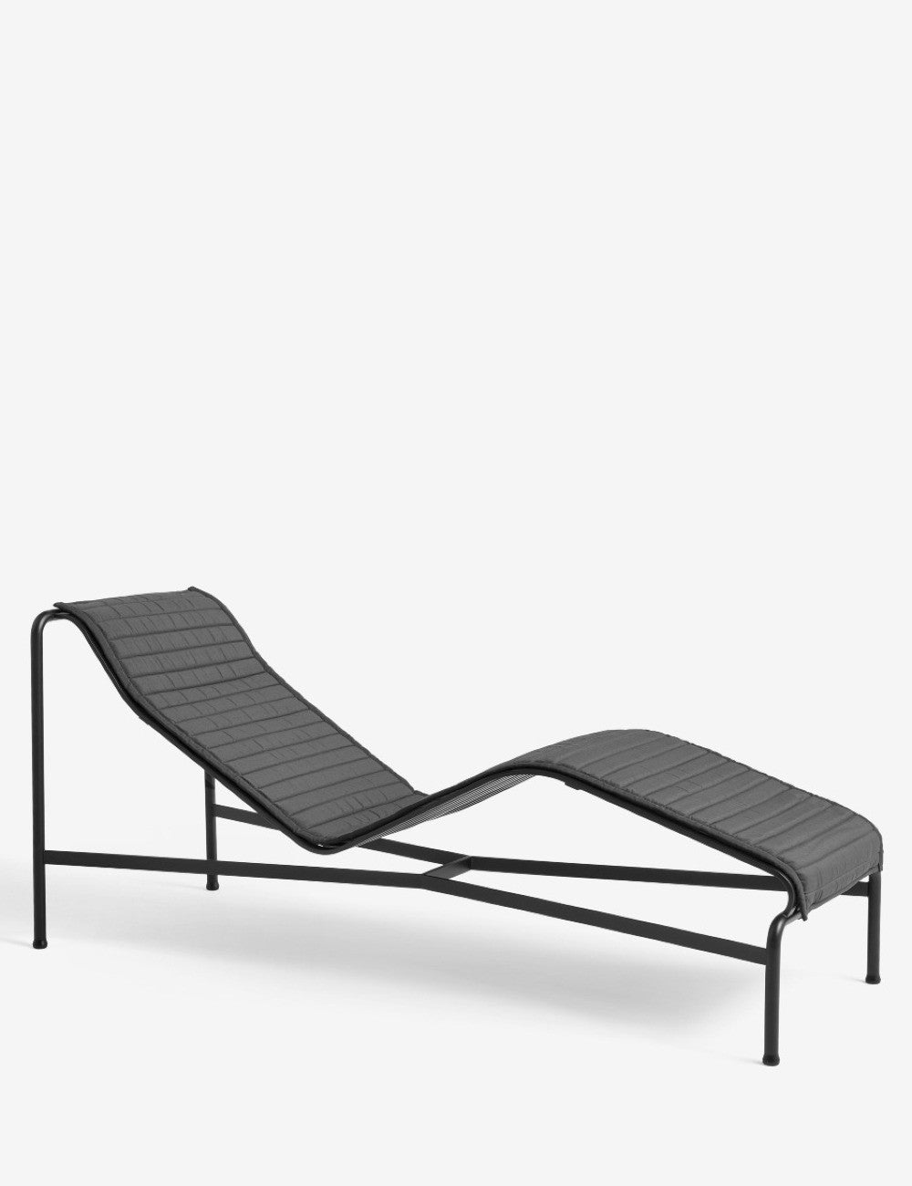 chaise longue a palizzata con cuscino trapuntato