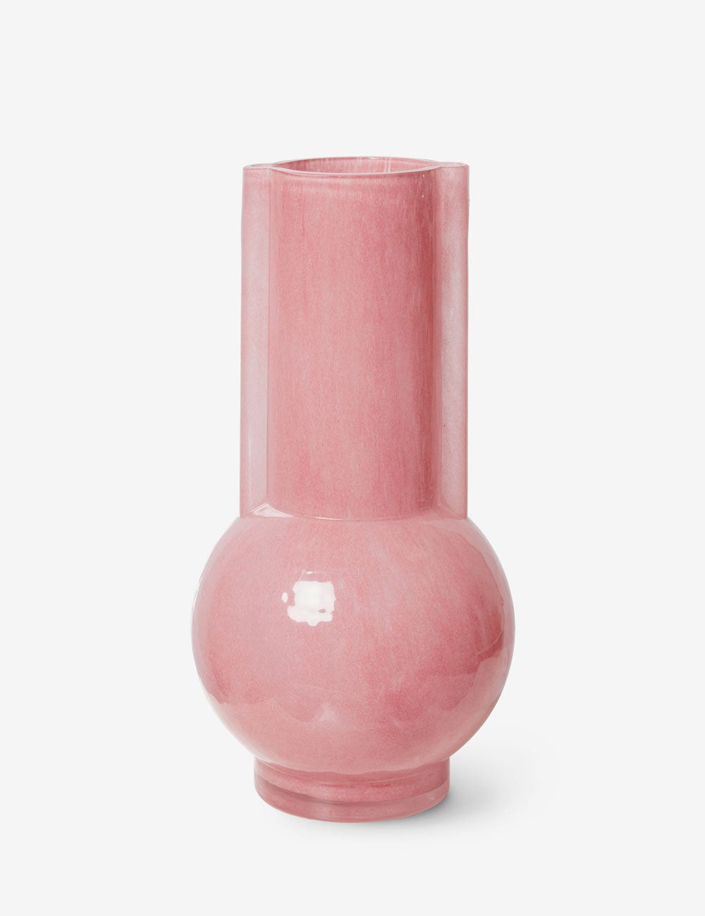FLAMINGO PINK GLASS VASE