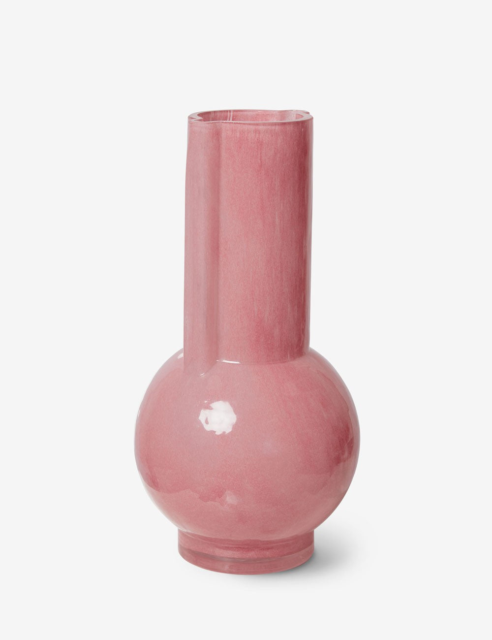 FLAMINGO PINK GLASS VASE