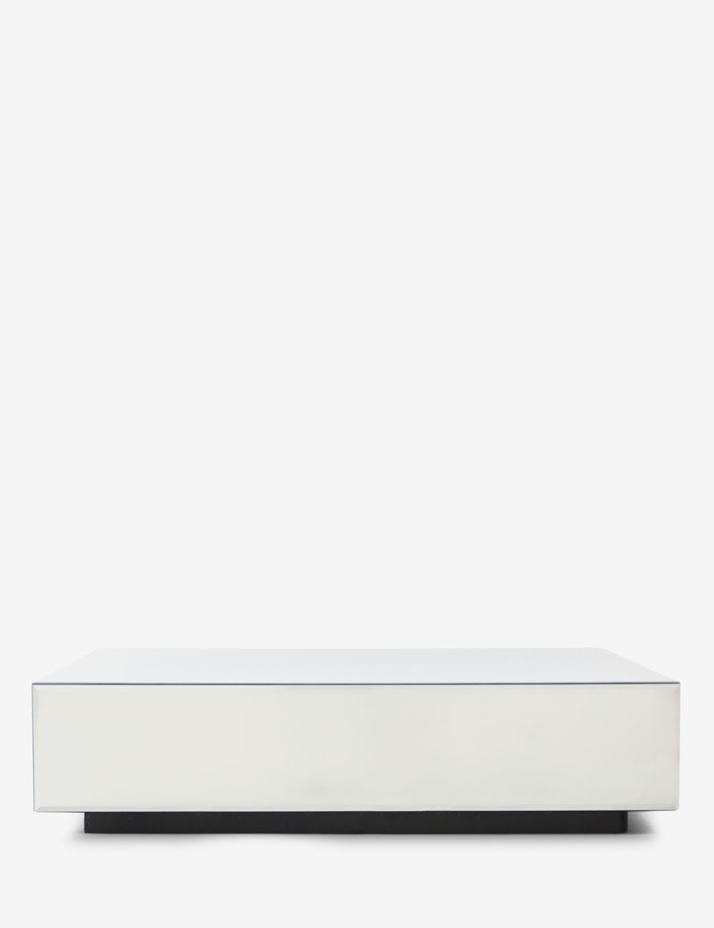 table basse en bloc miroir
