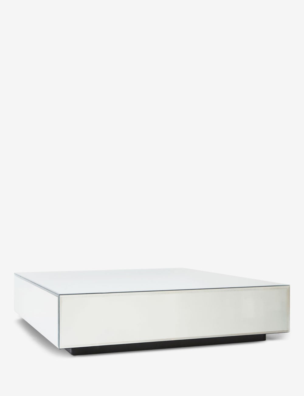 table basse en bloc miroir