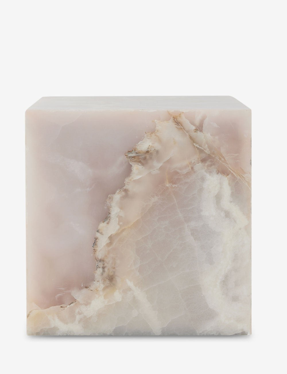 table en bloc d'onyx rose