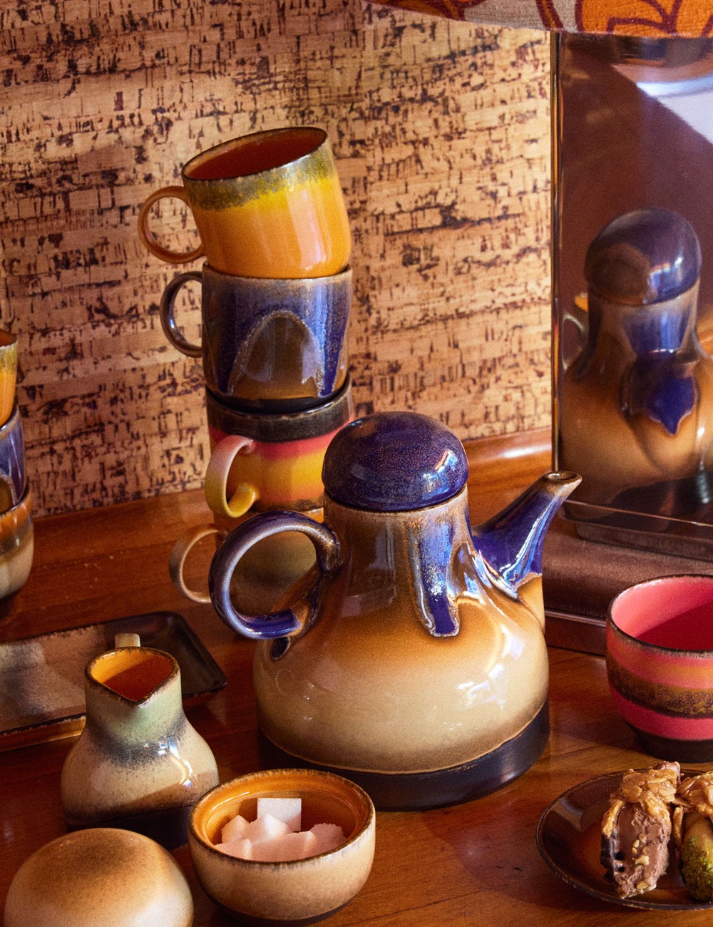 tazas café 70s ceramics 4 set
