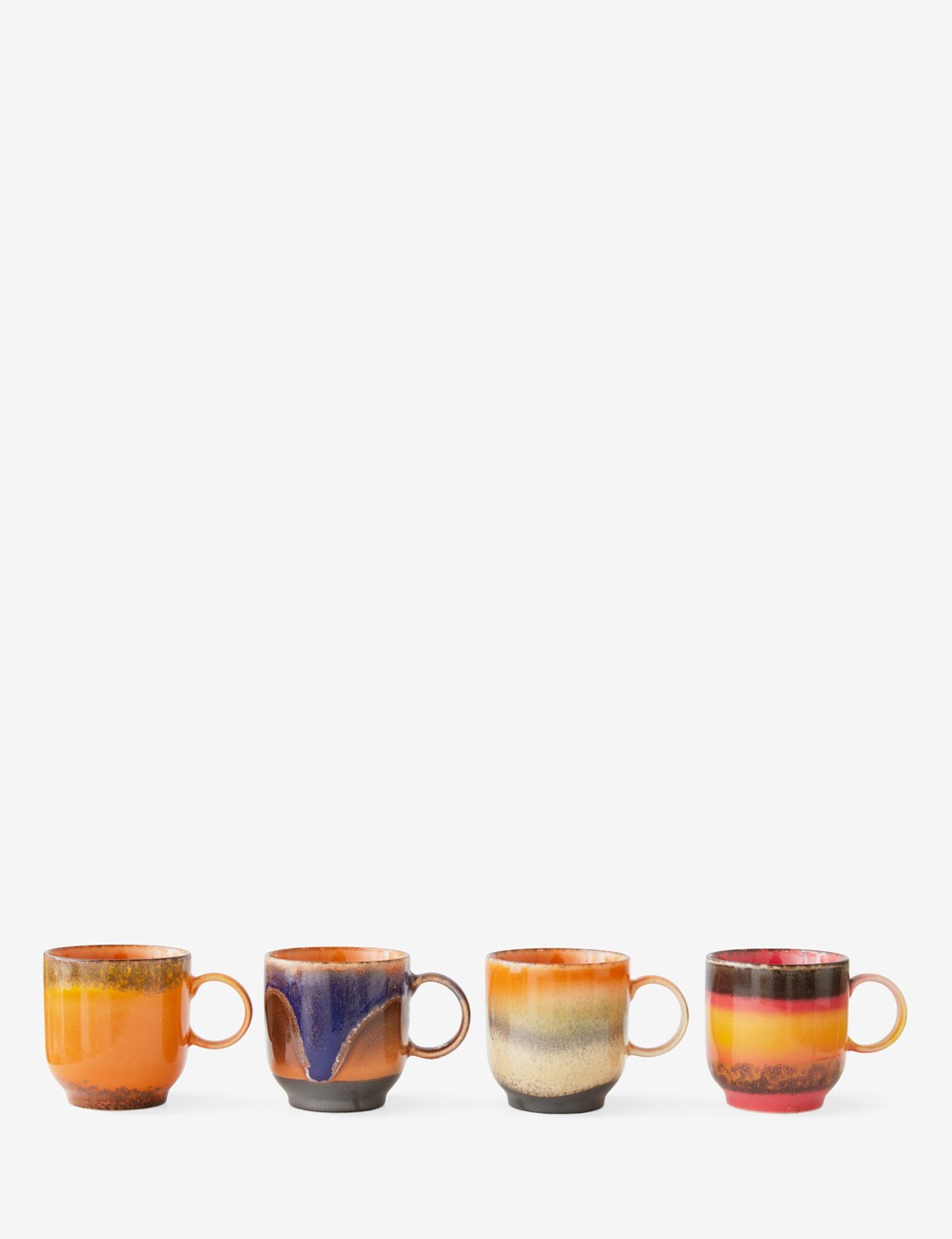 tazas café 70s ceramics 4 set